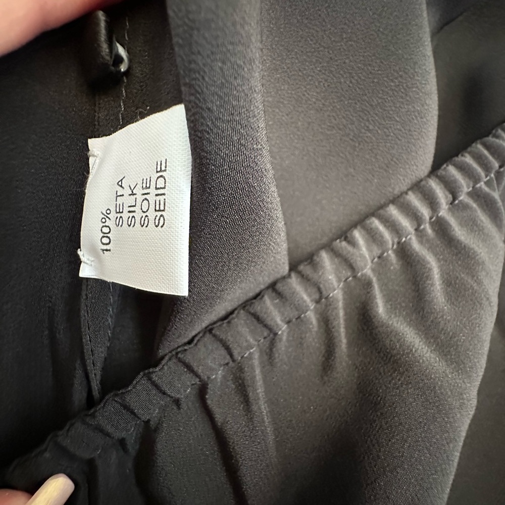 Rosamosario 100% Silk Crepe Palazzo Trousers Black Silk Palazzo Pajama Pant - Picture 5 of 14